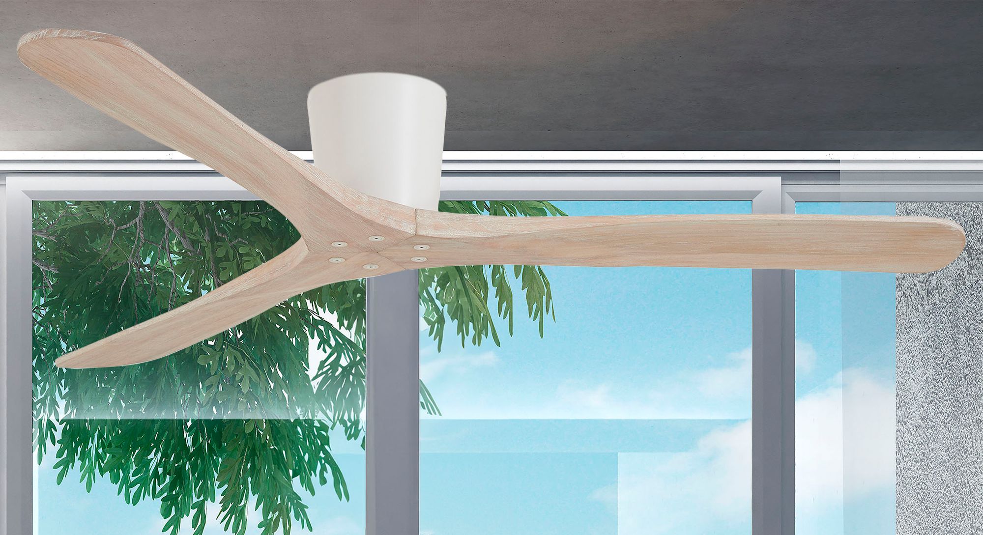 Minka Aire Avtur 60-inch LED Flat White Indoor Ceiling Fan in scene