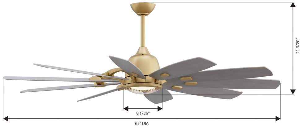 Image 7 Minka Aire Barn 65-in CCT LED Legacy Brass Indoor 10-Blade Ceiling Fan more views