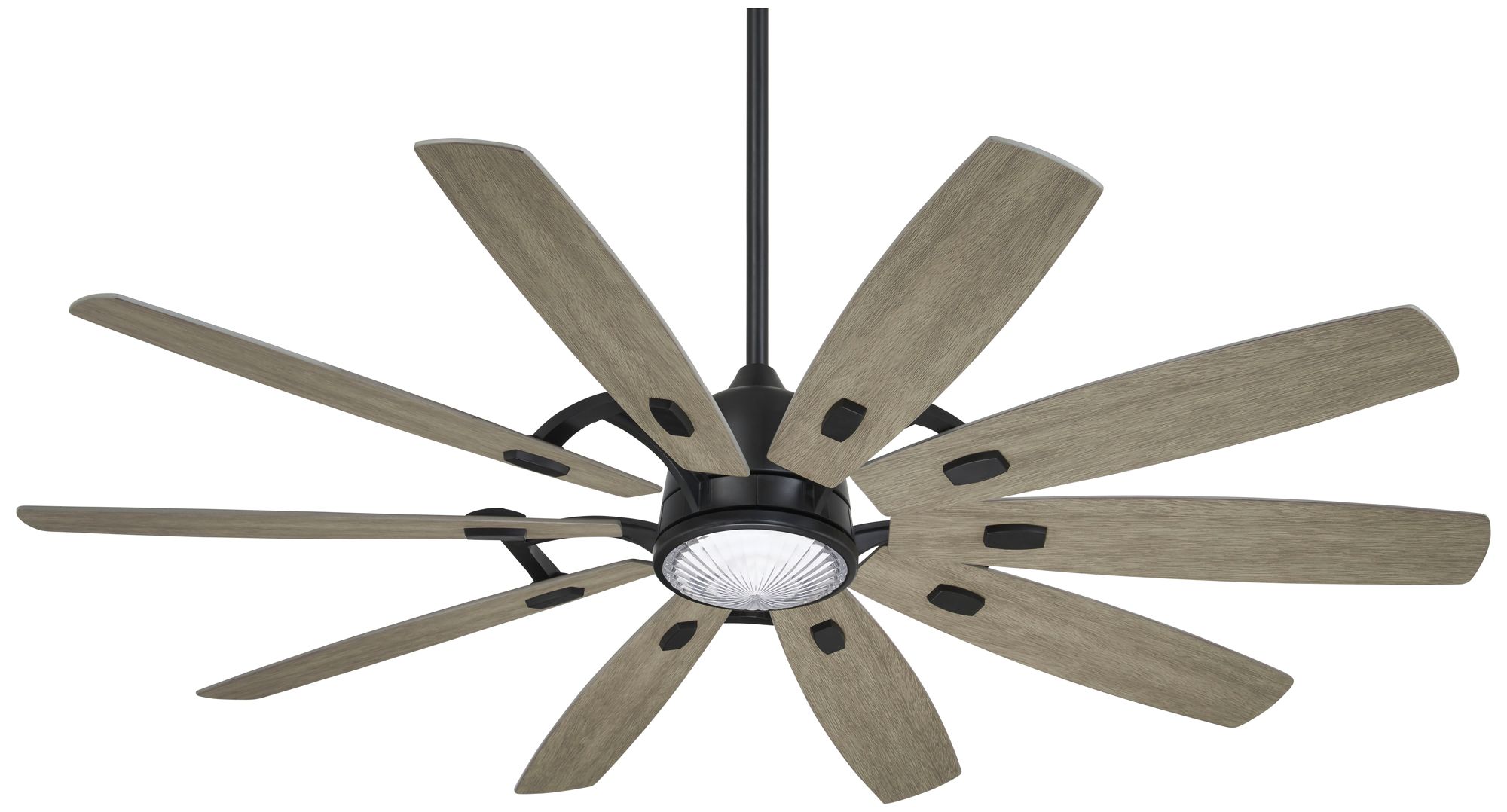 Image 2 Minka Aire Barn 65-in LED Smart Coal Ceiling Fan with Seashore Grey Blades
