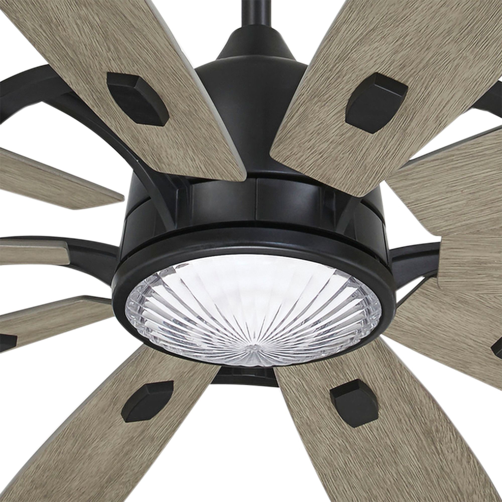 Image 3 Minka Aire Barn 65-in LED Smart Coal Ceiling Fan with Seashore Grey Blades more views