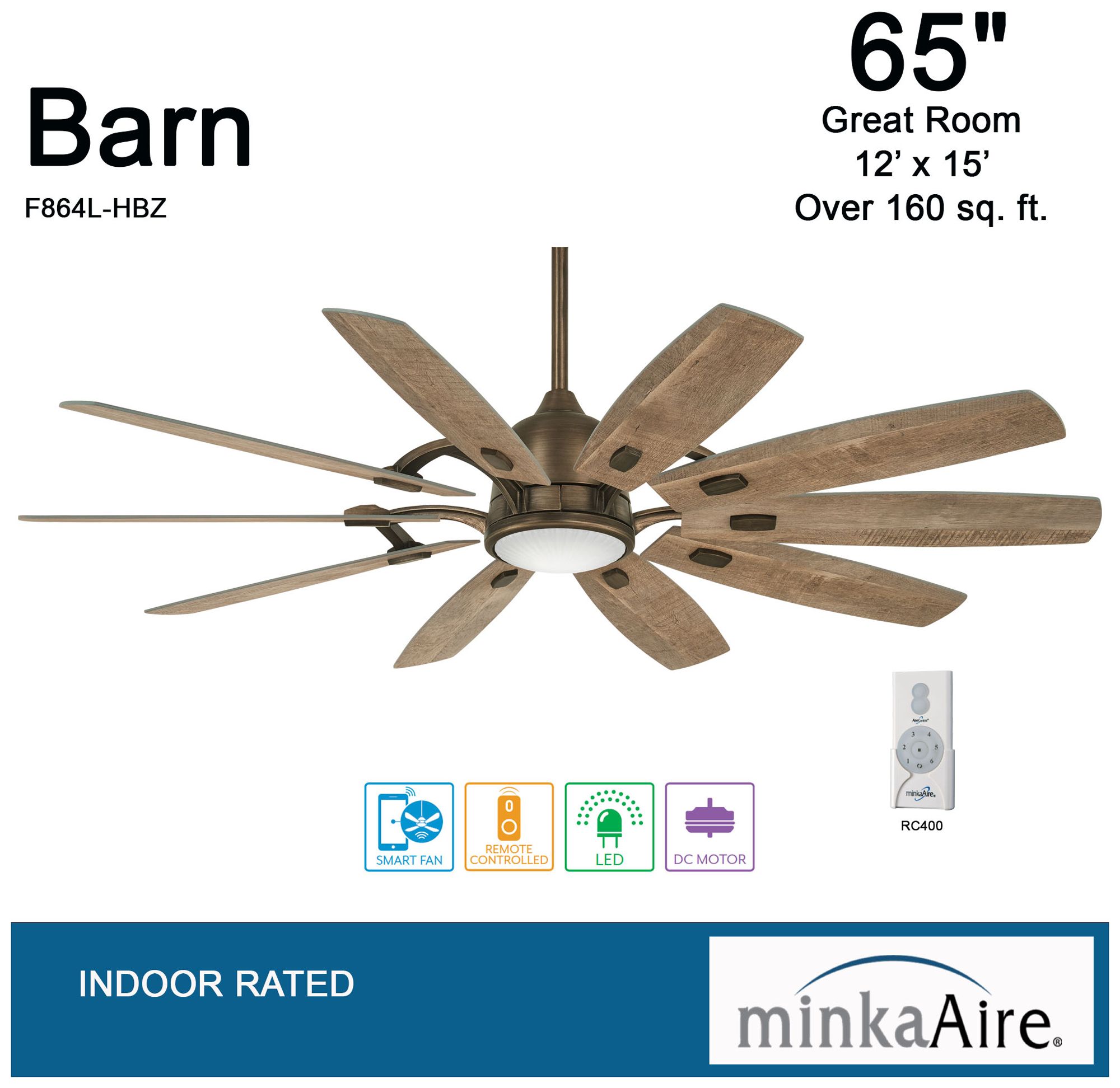 Image 6 Minka Aire Barn 65-inch LED Heirloom Smart Ceiling Fan more views