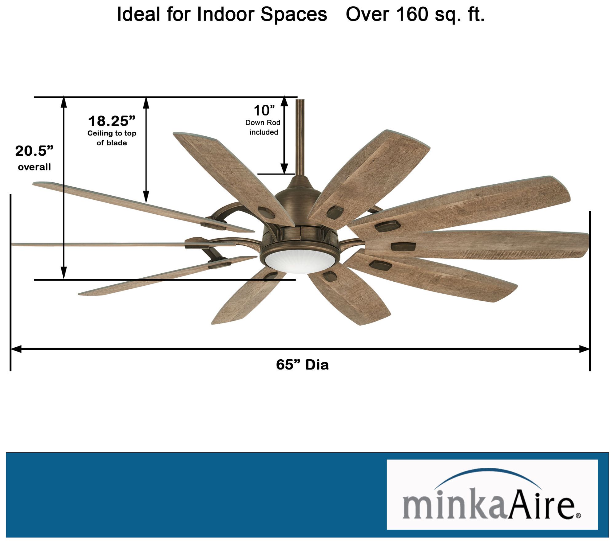 Minka Aire Barn 65-inch LED Heirloom Smart Ceiling Fan in scene