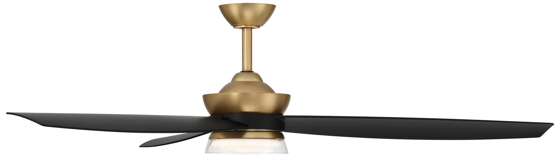 Image 6 Minka-Aire Bistleton 60in LED Heritage Brass and Black 3-Blades Ceiling Fan more views