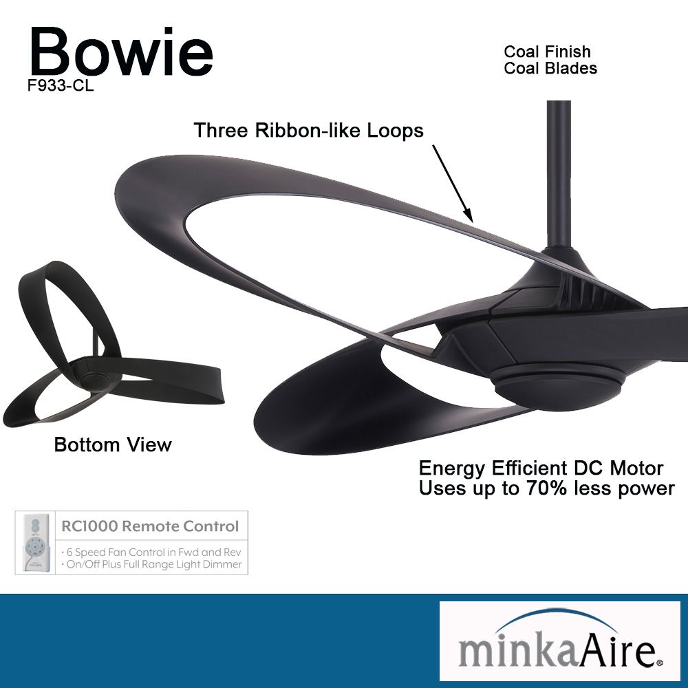 Image 4 Minka-Aire Bowie 52-inch Coal Black Ceiling Fan more views