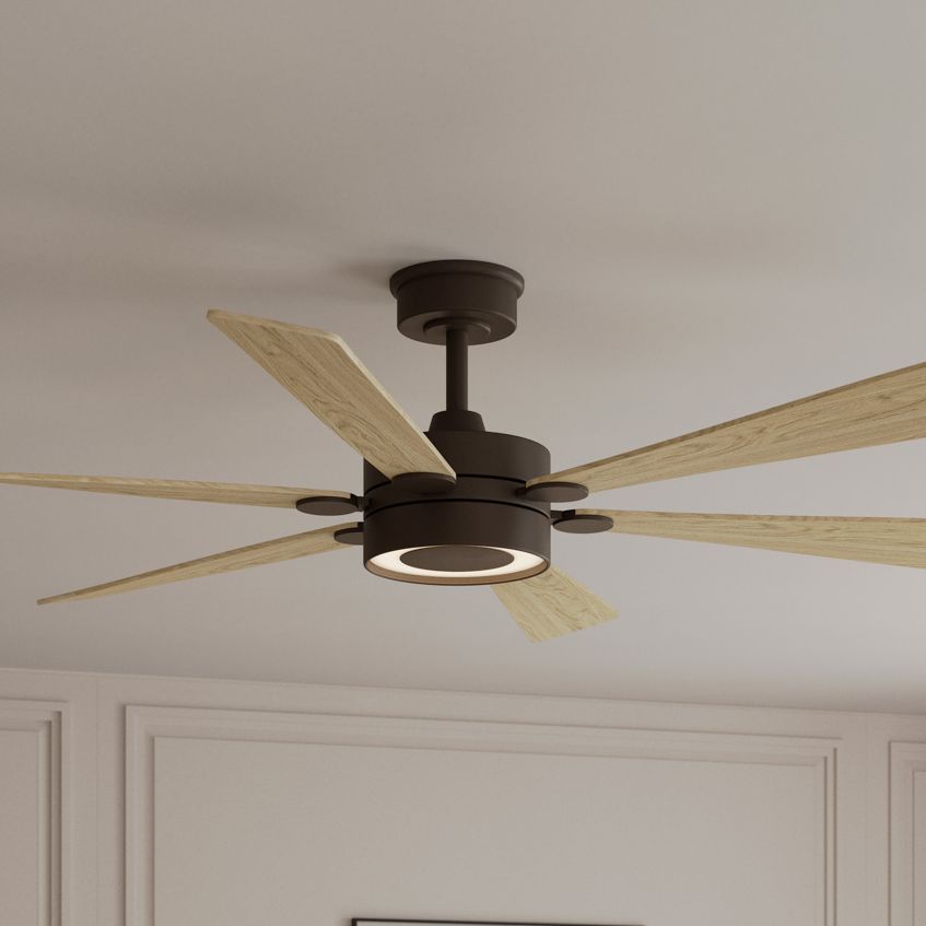Thumbnail1 of Minka Aire Brenix 60-in CCT LED Dark Bronze Indoor 6-Blade Ceiling Fan