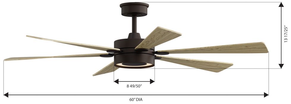 Minka Aire Brenix 60-in CCT LED Dark Bronze Indoor 6-Blade Ceiling Fan