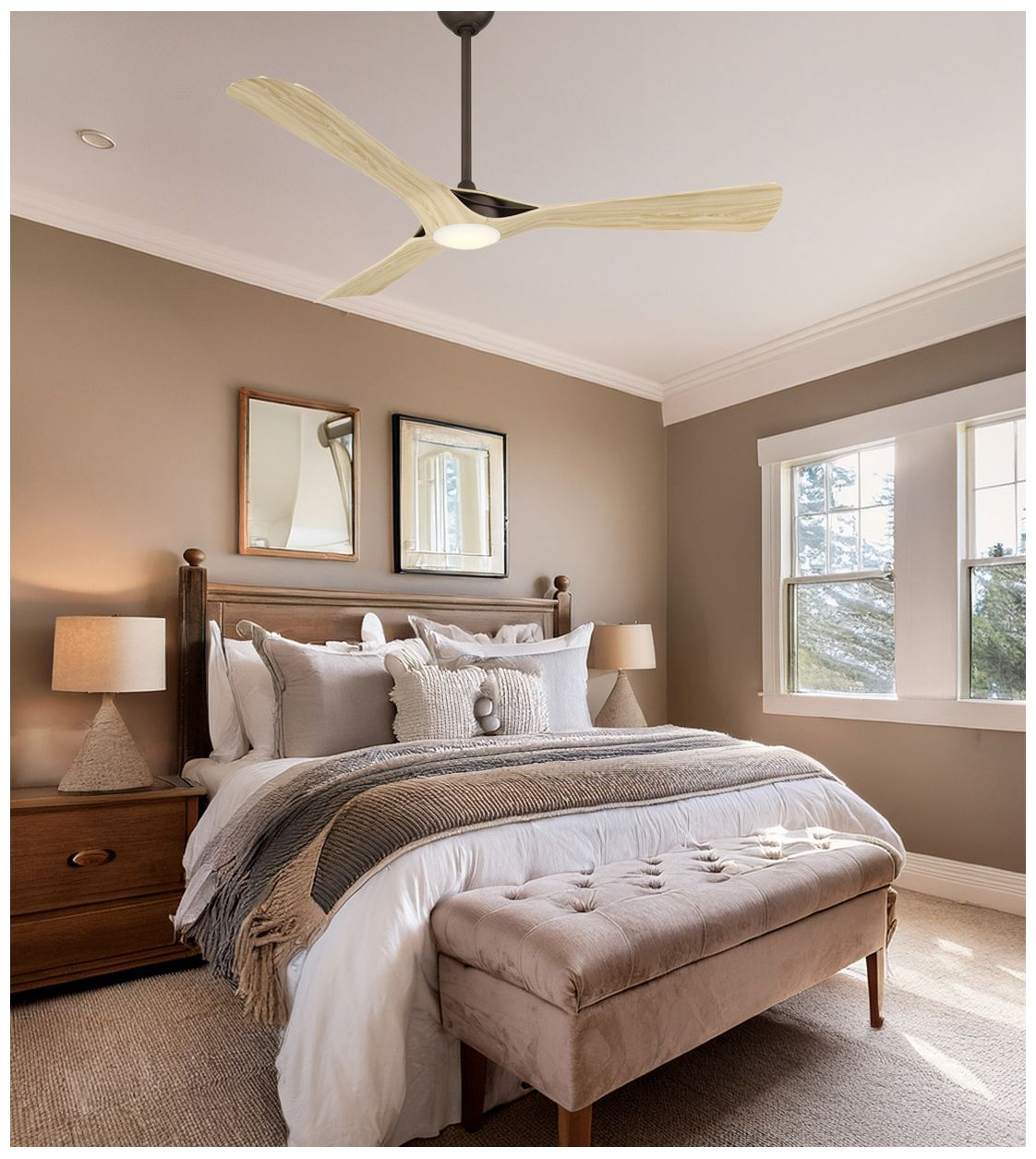 Image 3 Minka-Aire Bridge 60-in LED Dark Bronze Indoor 3-Blade Smart Ceiling Fan more views