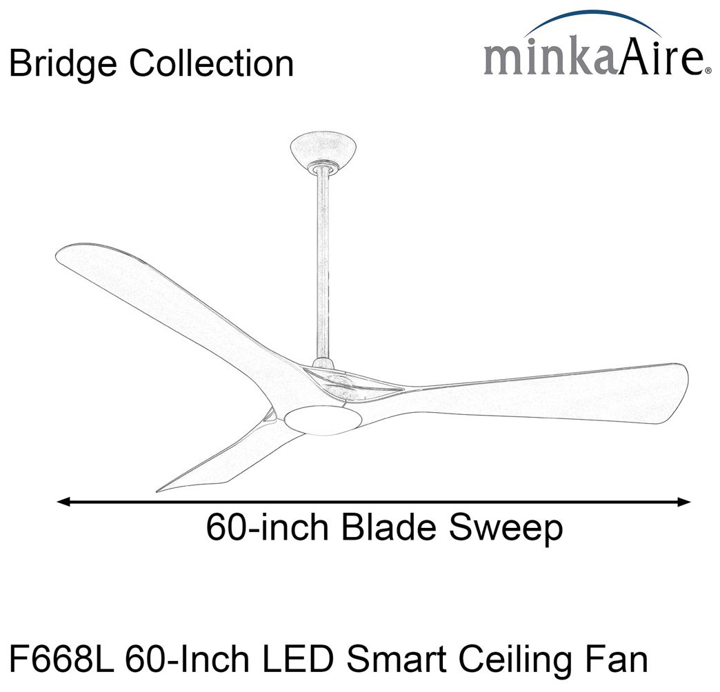 Image 6 Minka-Aire Bridge 60-in LED Dark Bronze Indoor 3-Blade Smart Ceiling Fan more views