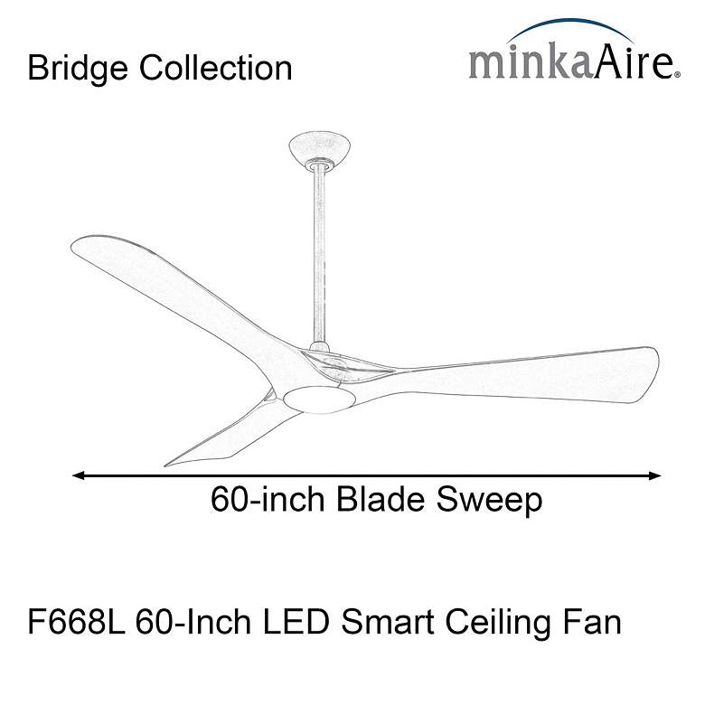 Image 7 Minka-Aire Bridge 60-in LED Legacy Brass Indoor 3-Blade Smart Ceiling Fan more views