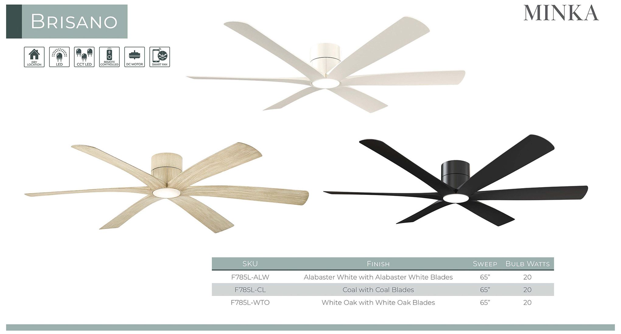 Image 7 Minka Aire Brisano 65-in CCT LED White O more views