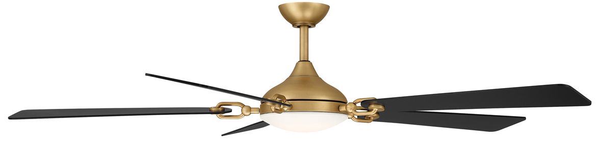 Image 6 Minka Aire Cadena 65-in CCT LED Heritage Brass Indoor 5-Blade Ceiling Fan more views
