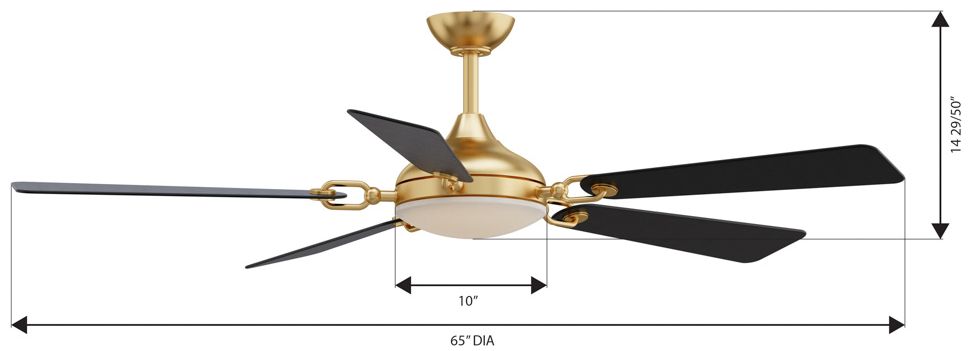 Image 7 Minka Aire Cadena 65-in CCT LED Heritage Brass Indoor 5-Blade Ceiling Fan more views