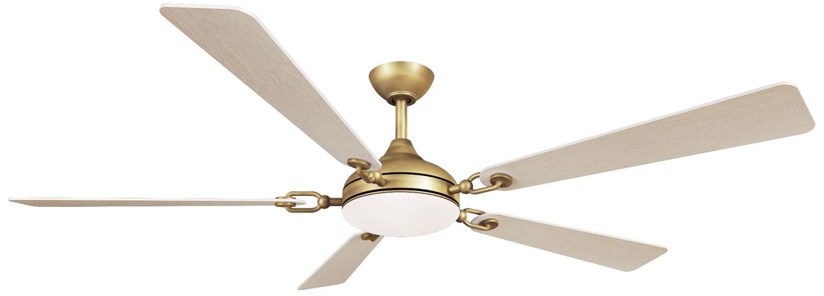 Minka Aire Cadena 65-in CCT LED Heritage Brass Indoor 5-Blade Ceiling Fan
