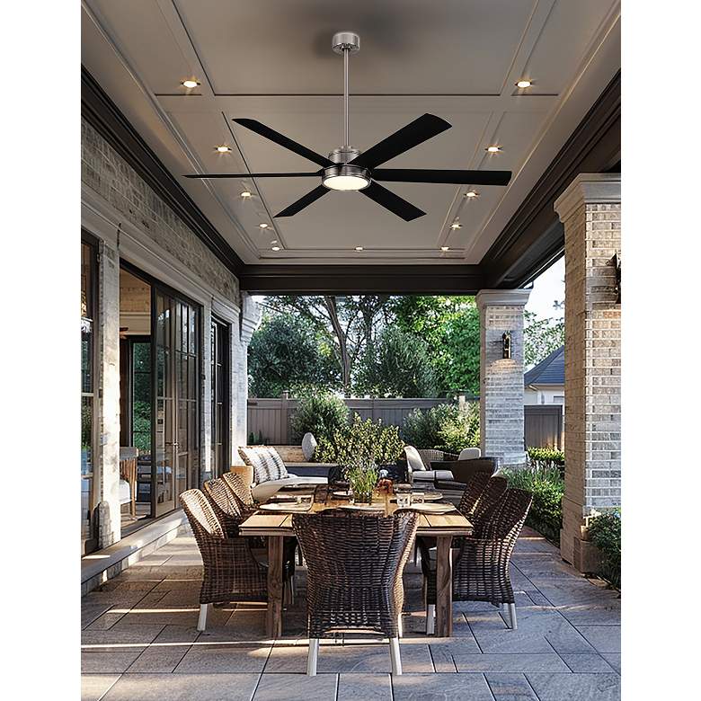 Image 3 Minka-Aire Cairo 65-in LED Brushed Nickel Wet 6-Blade Smart Ceiling Fan more views