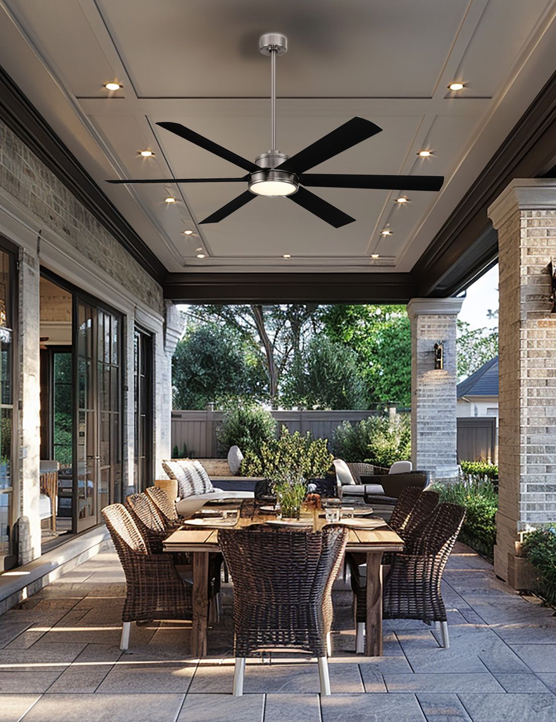 Image 3 Minka-Aire Cairo 65-in LED Brushed Nickel Wet Outdoor Smart Ceiling Fan more views