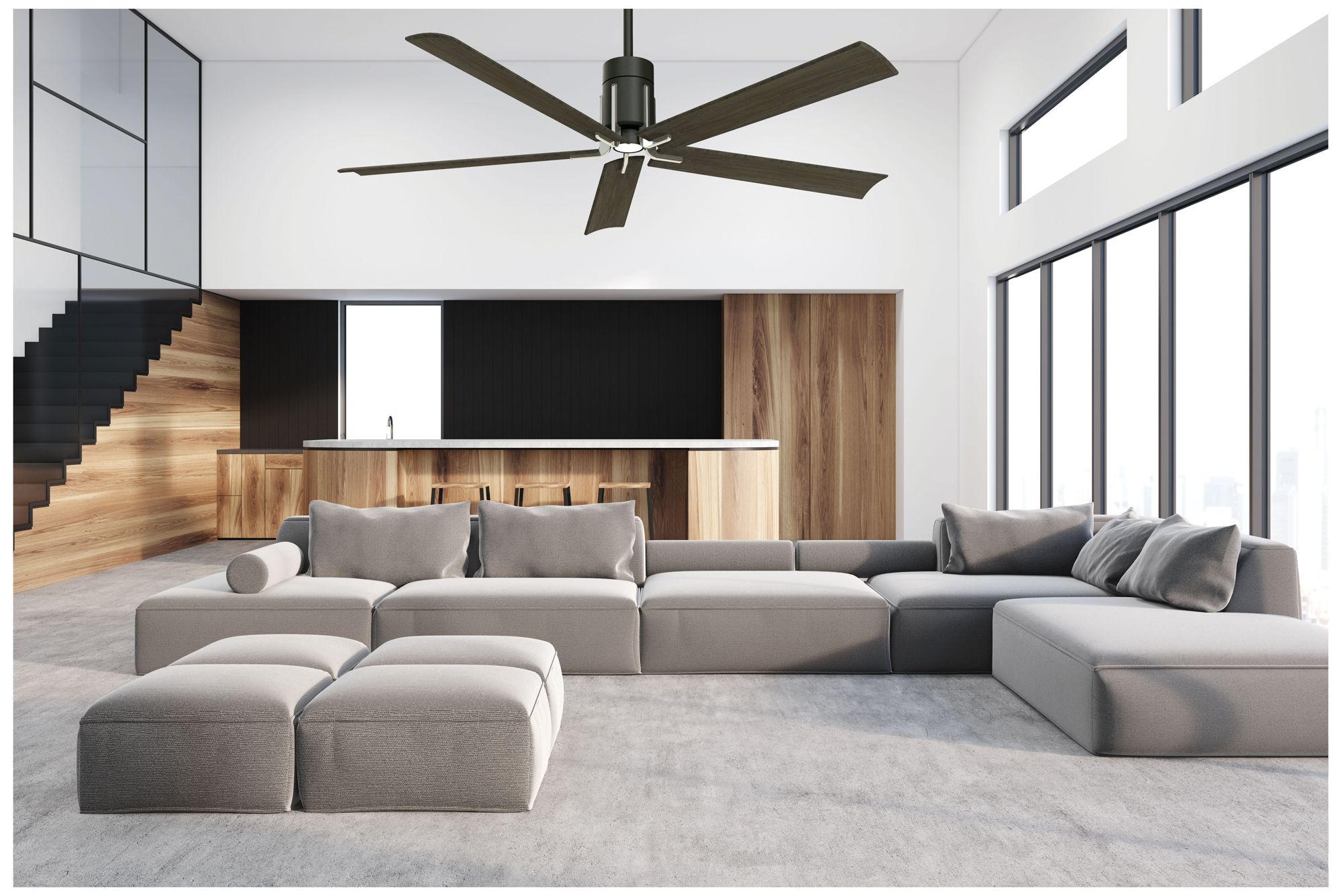 Image 6 Minka Aire Clean 60-inch LED Matte Black and Brushed Nickel Ceiling Fan more views