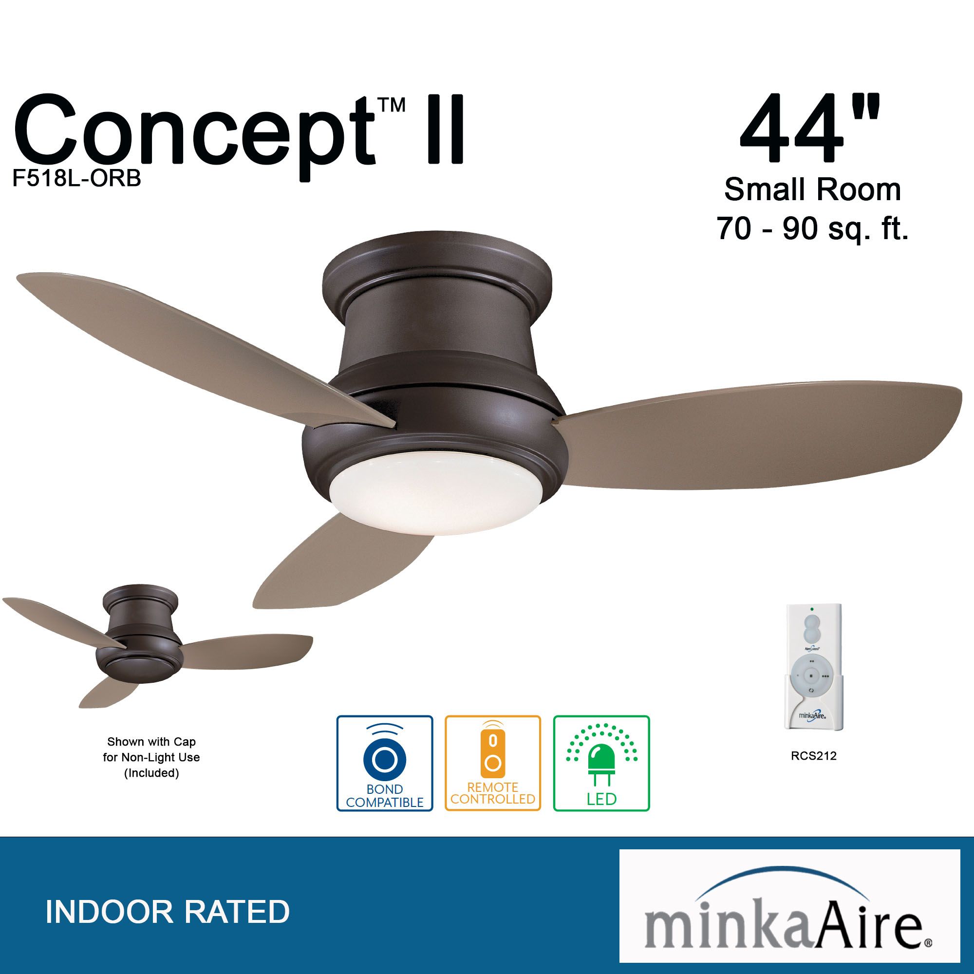 Minka Aire Concept II 52-inch LED Oil Rubbed Bronze Flush Mount Ceiling Fan