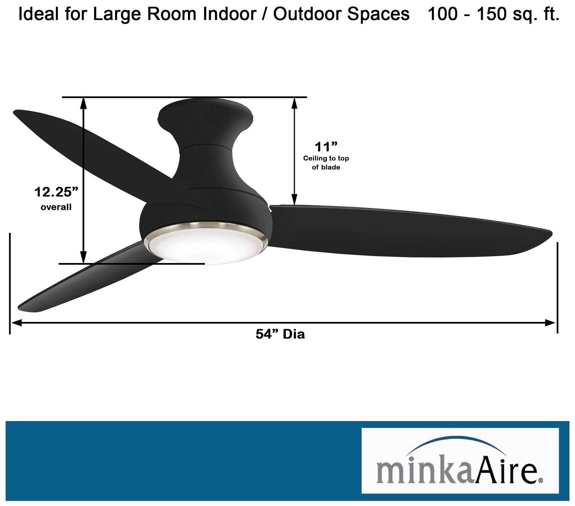 Image 4 Minka Aire Concept III 54-inch LED Coal Black Outdoor Smart Ceiling Fan more views