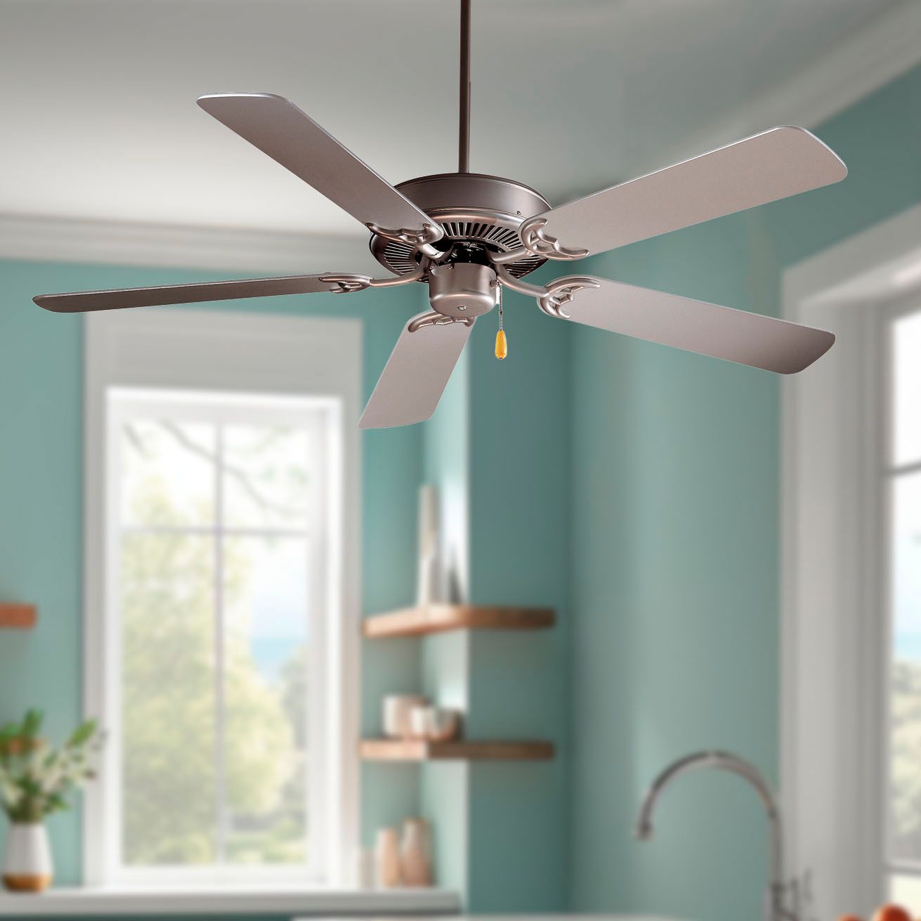 Image 2 Minka Aire Contractor 52-inch Brushed Steel Ceiling Fan more views