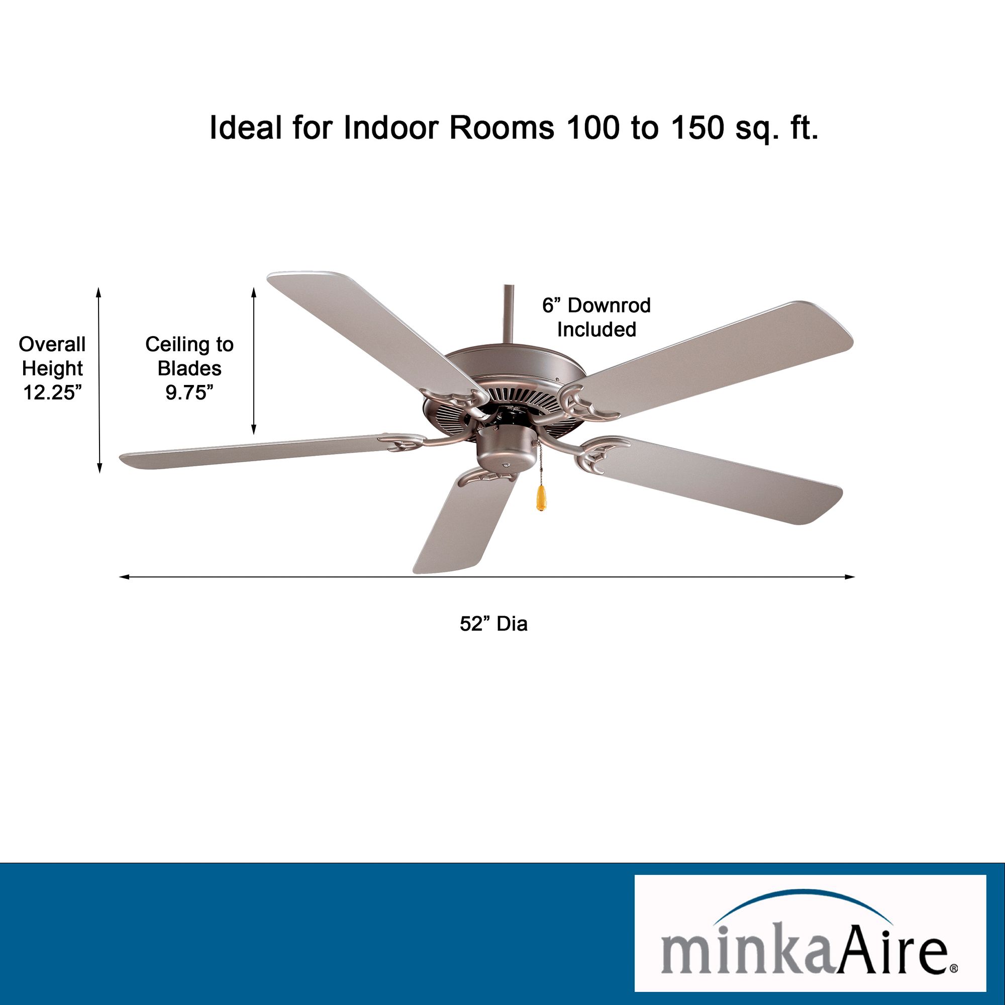 Image 6 Minka Aire Contractor 52-inch Brushed Steel Ceiling Fan more views