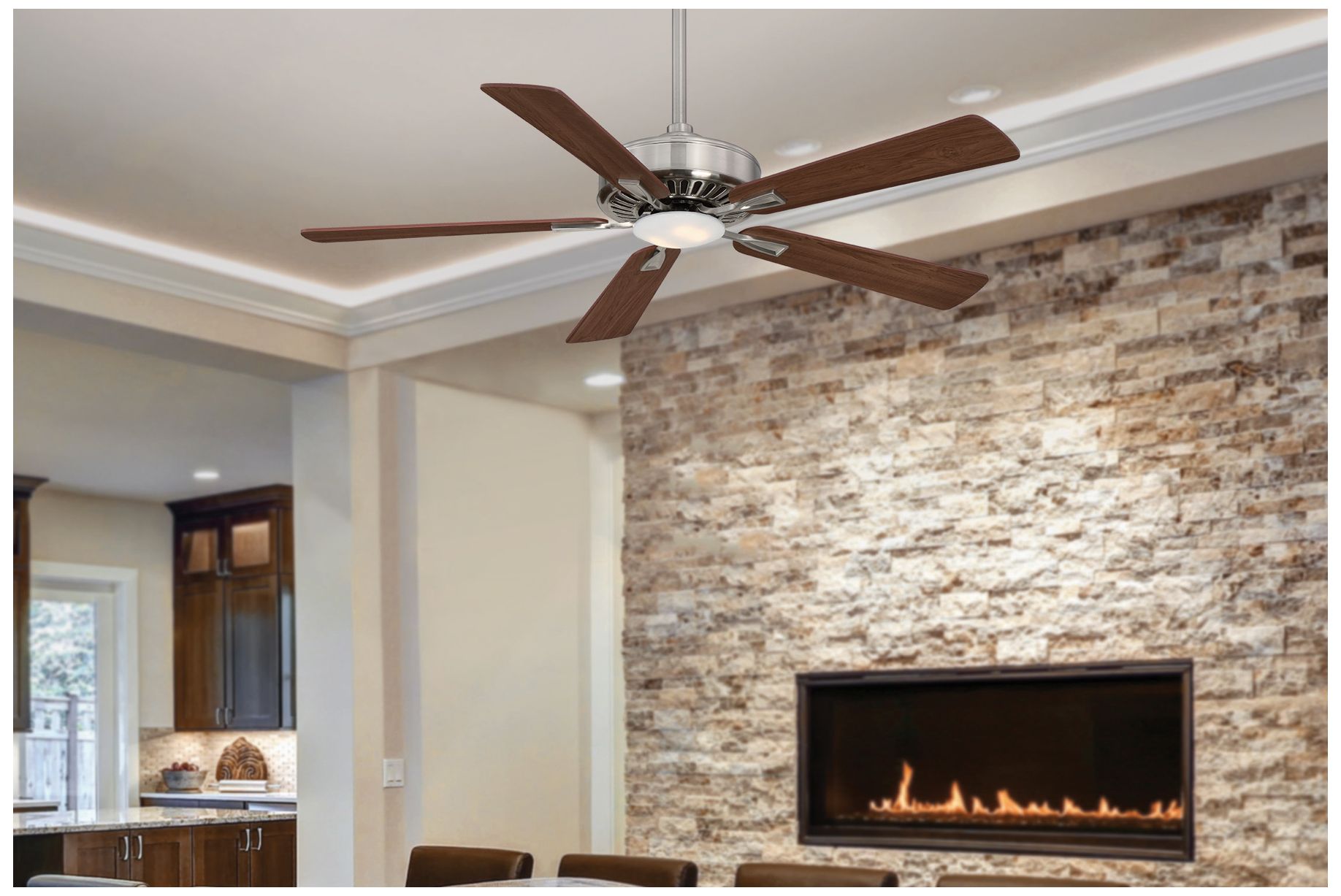 Image 7 Minka Aire Contractor LED 52-inch Nickel and Dark Walnut Ceiling Fan more views