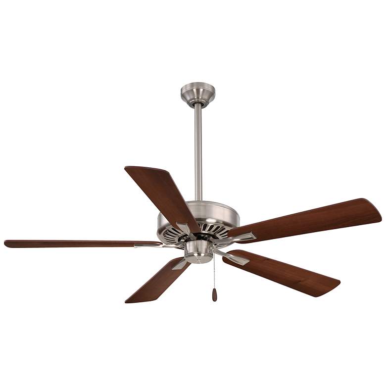 Image 1 Minka Aire Contractor Plus 52-inch Bushed nickel and Walnut Ceiling Fan