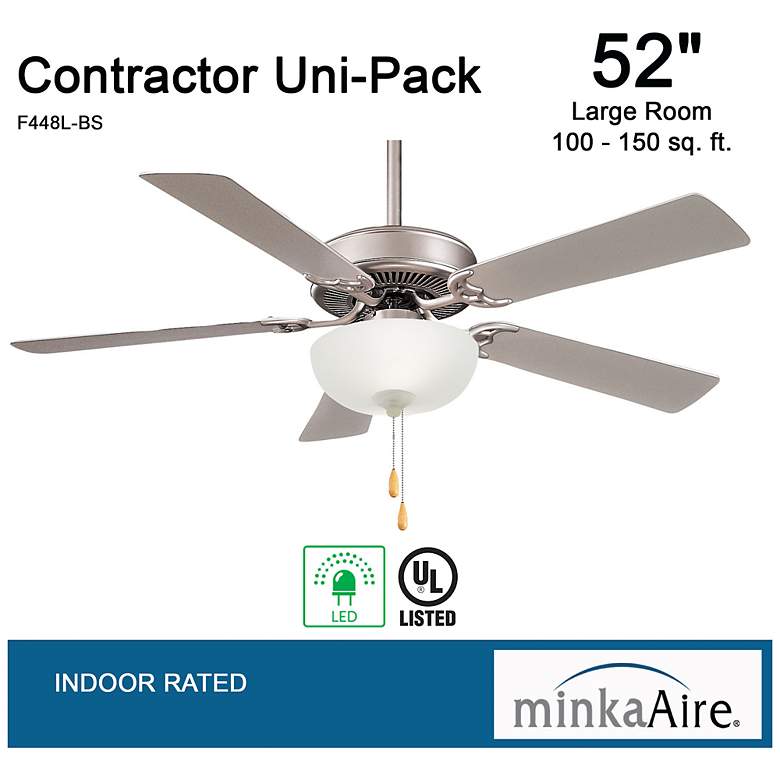 Image 4 Minka Aire Contractor Uni-Pack 52-in LED Brushed Steel Ceiling Fan more views