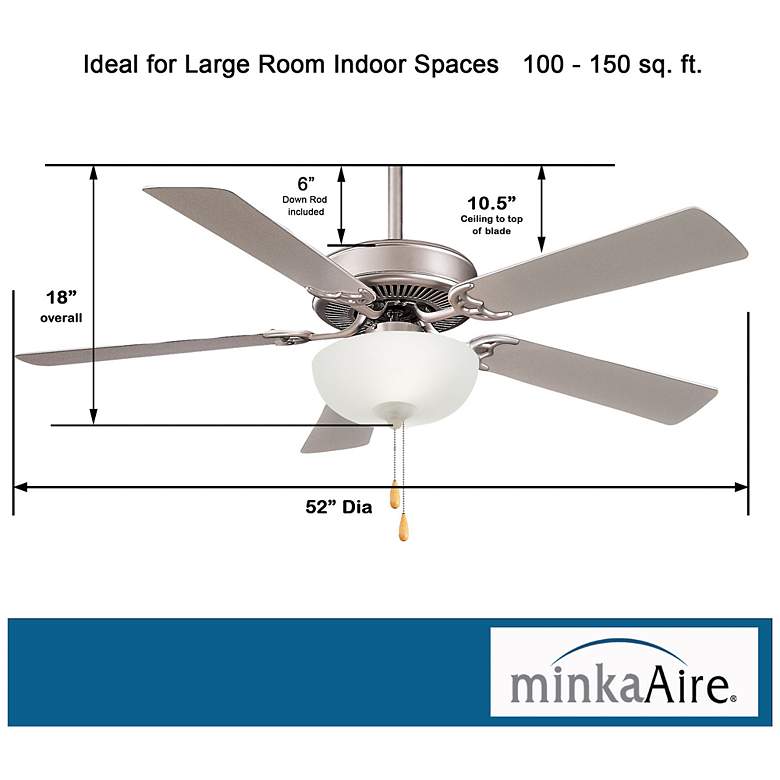 Image 6 Minka Aire Contractor Uni-Pack 52-in LED Brushed Steel Ceiling Fan more views