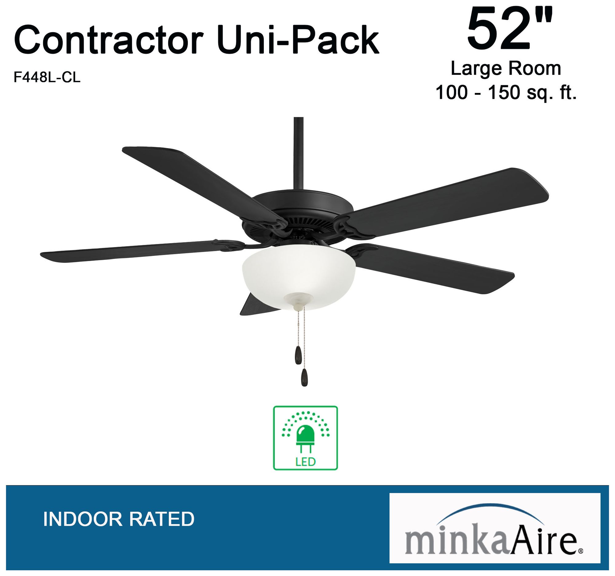 Image 2 Minka Aire Contractor Uni-Pack 52-inch LED Coal Black Ceiling Fan more views
