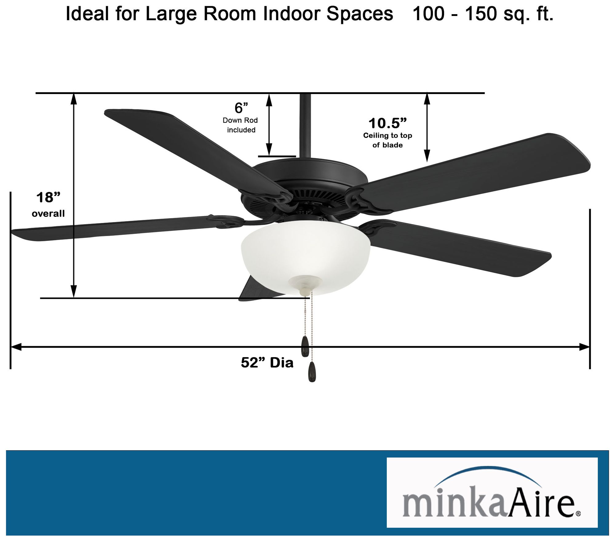 Image 4 Minka Aire Contractor Uni-Pack 52-inch LED Coal Black Ceiling Fan more views