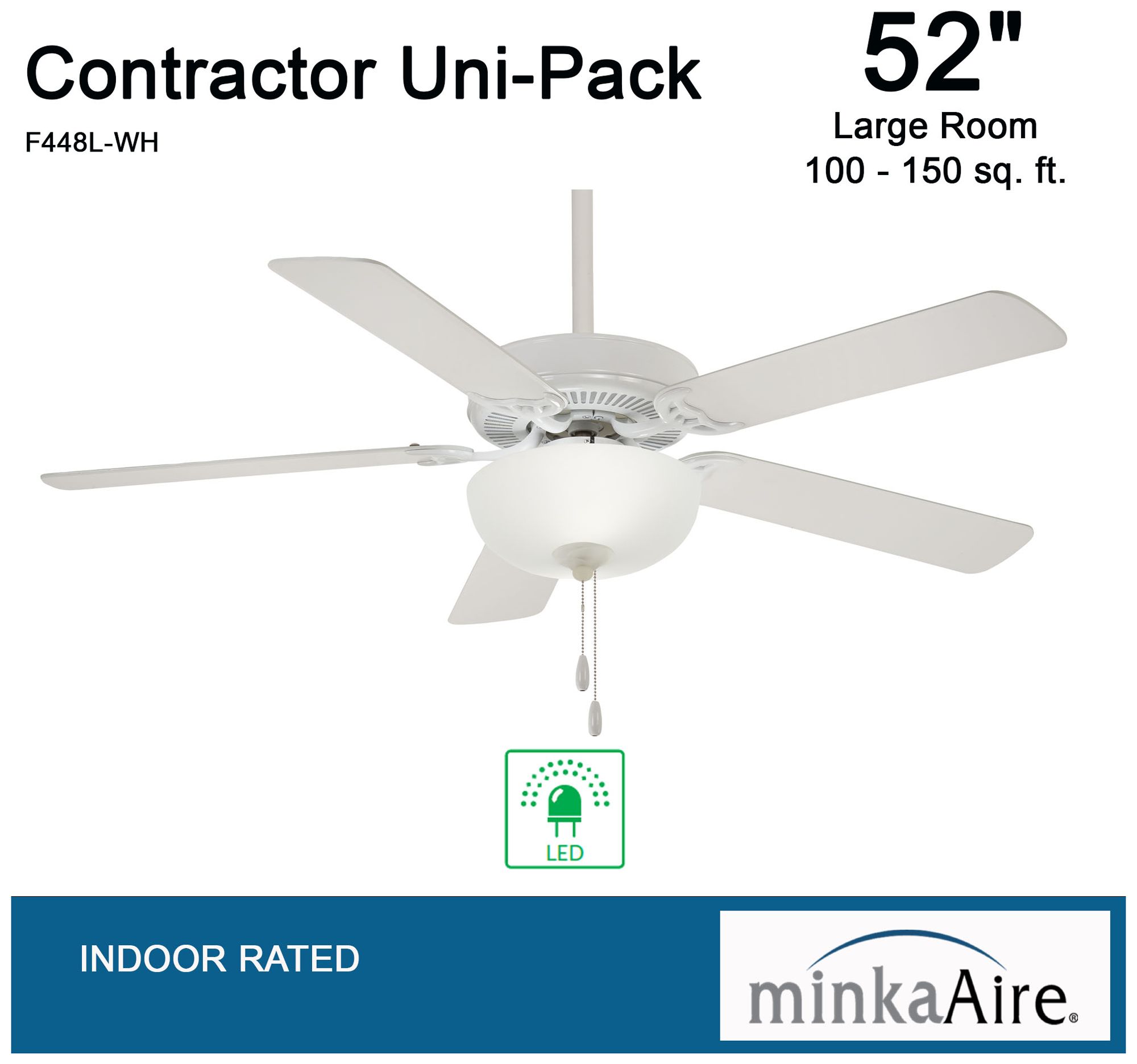 Thumbnail4 of Minka Aire Contractor Uni-Pack 52-inch LED White Ceiling Fan more views