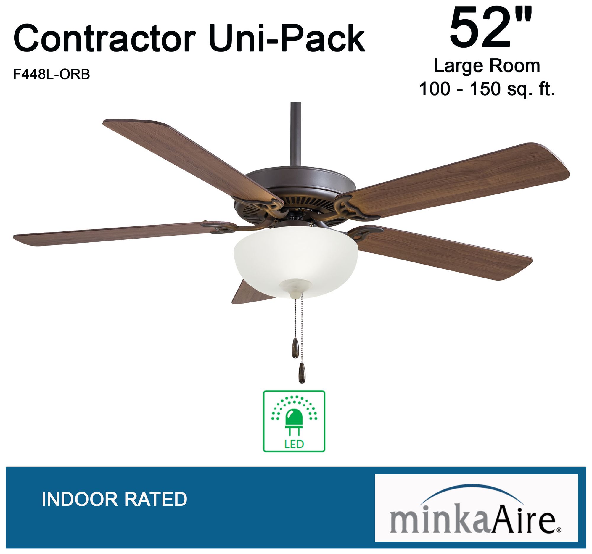 Thumbnail2 of Minka-Aire Contractor UniPack 52in LED Oil Rubbed Bronze 5Blade Ceiling Fan more views
