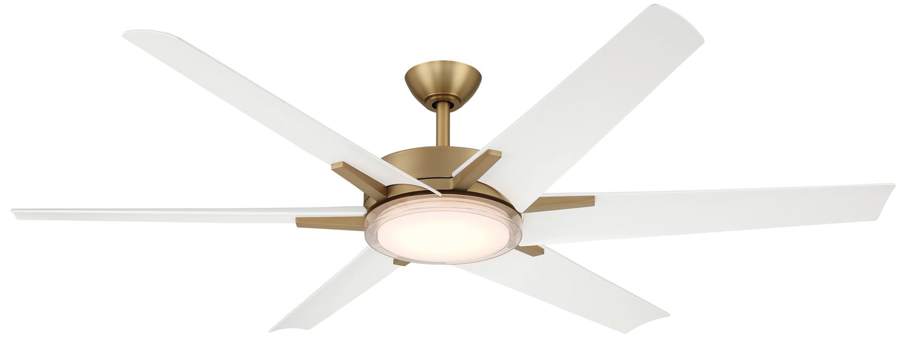 Image 2 Minka-Aire Deco 65-in LED Heritage Brass and White 6-Blades Ceiling Fan more views