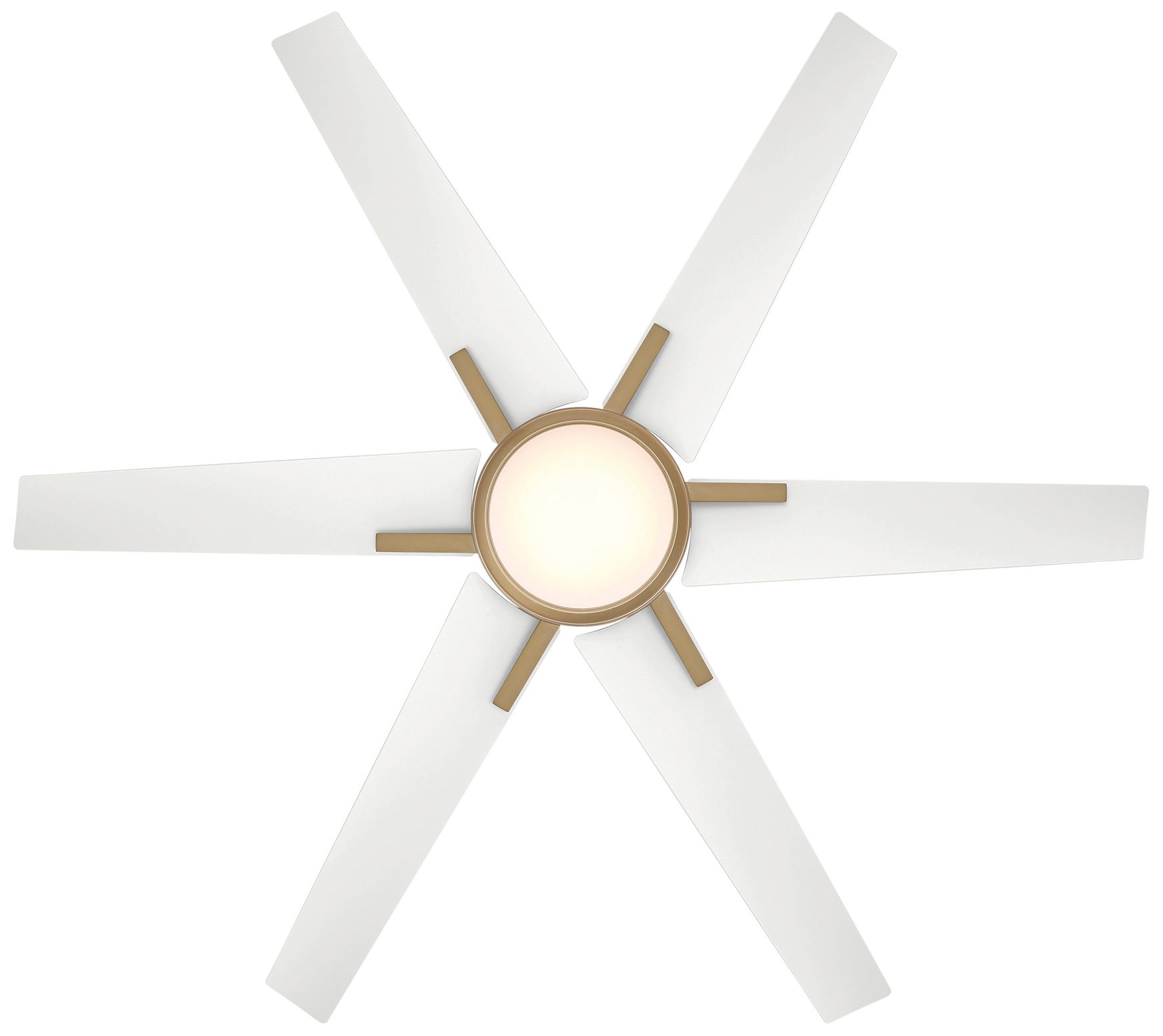 Image 4 Minka-Aire Deco 65-in LED Heritage Brass and White 6-Blades Ceiling Fan more views