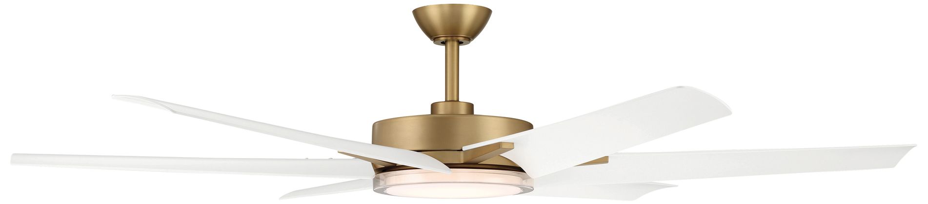 Image 5 Minka-Aire Deco 65-in LED Heritage Brass and White 6-Blades Ceiling Fan more views