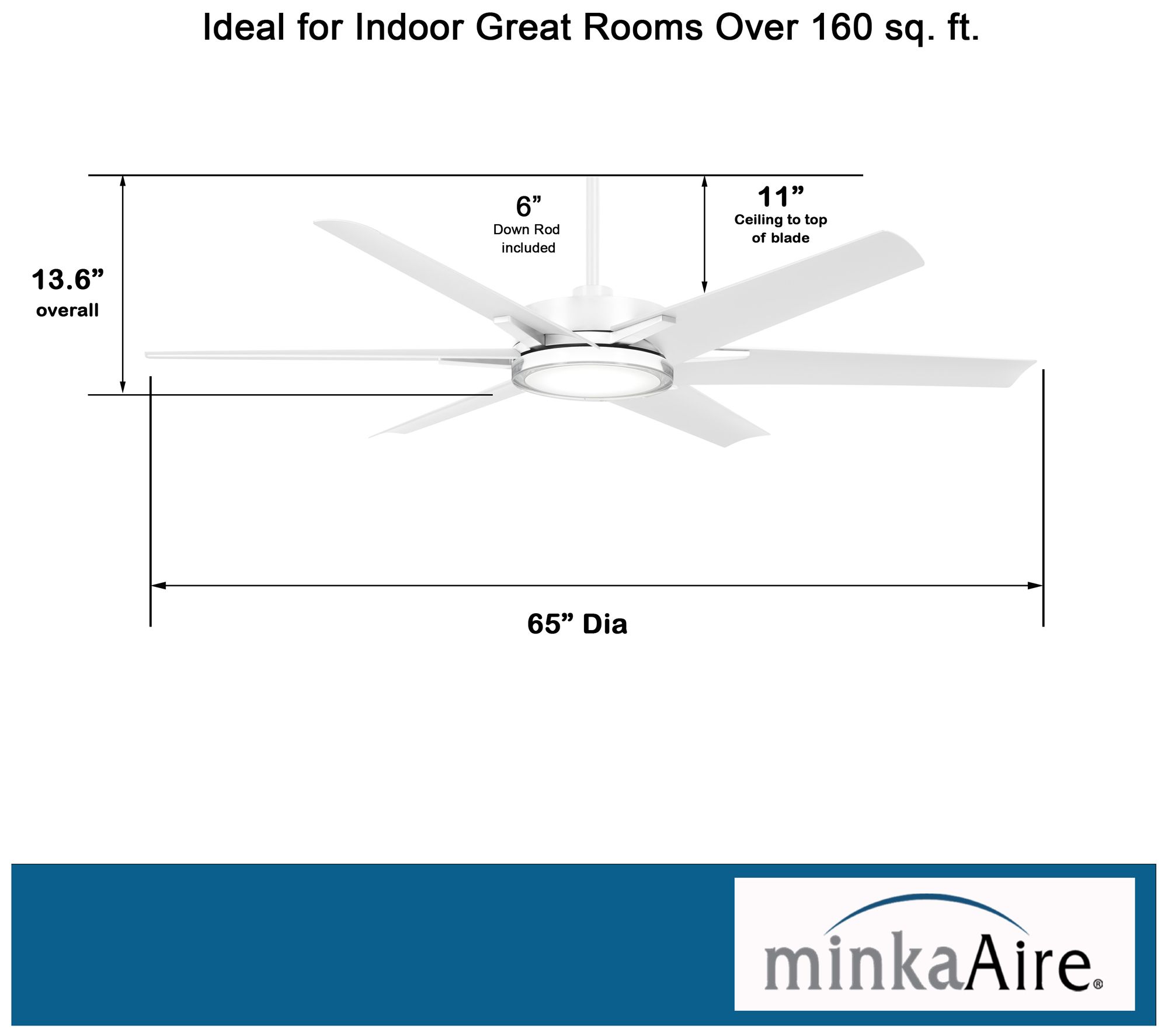 Image 4 Minka-Aire Deco 65-inch CCT LED Flat White Outdoor Ceiling Fan more views