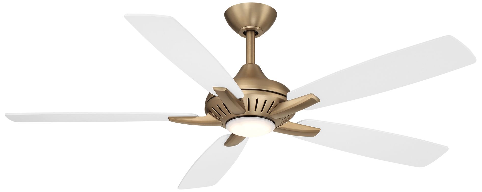 Image 2 Minka-Aire Dyno 52-in LED Brushed Brass and White 5-Blades Ceiling Fan more views