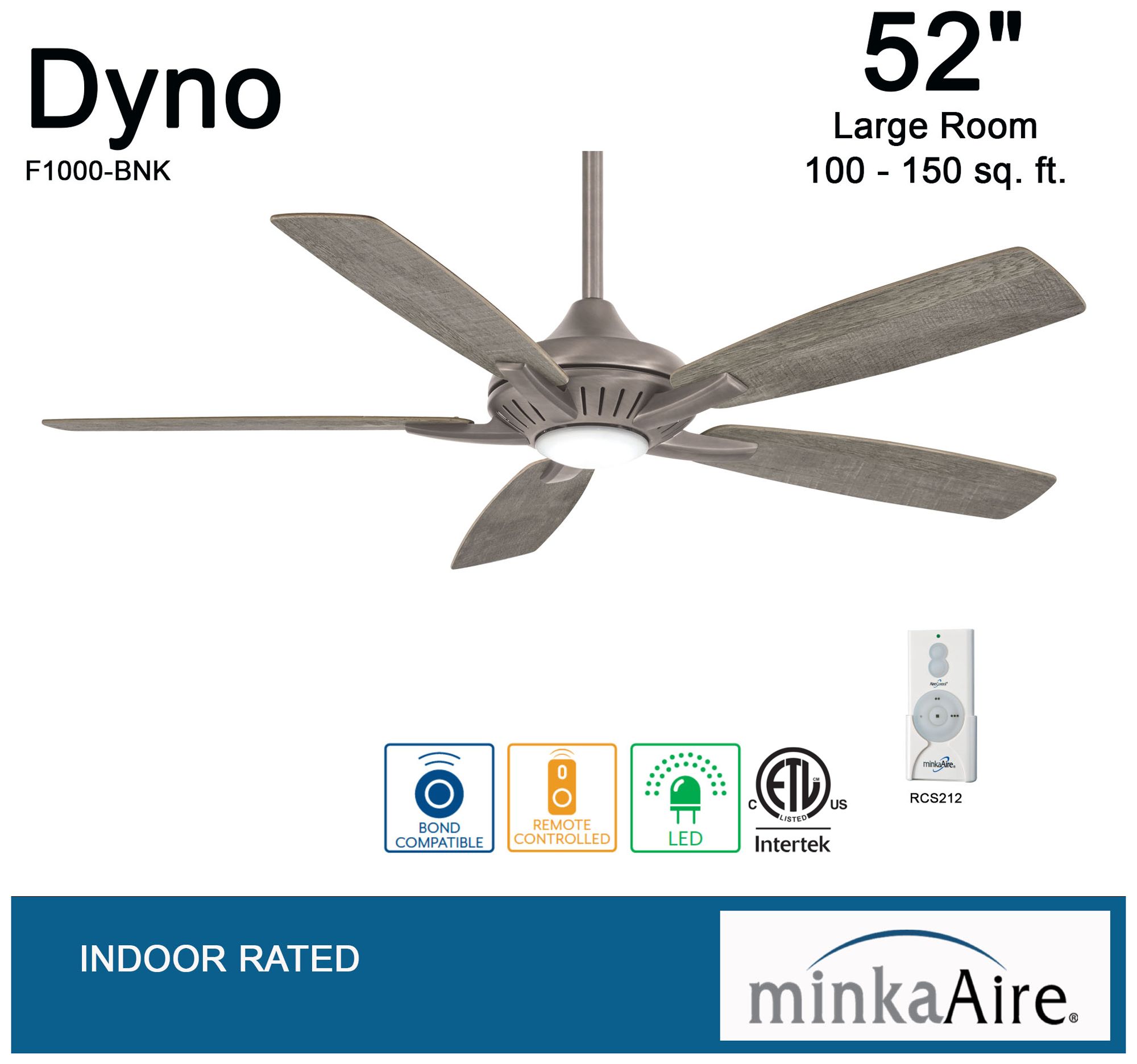 Image 5 Minka Aire Dyno 52-in LED Burnished Nickel Indoor Ceiling Fan with Remote more views