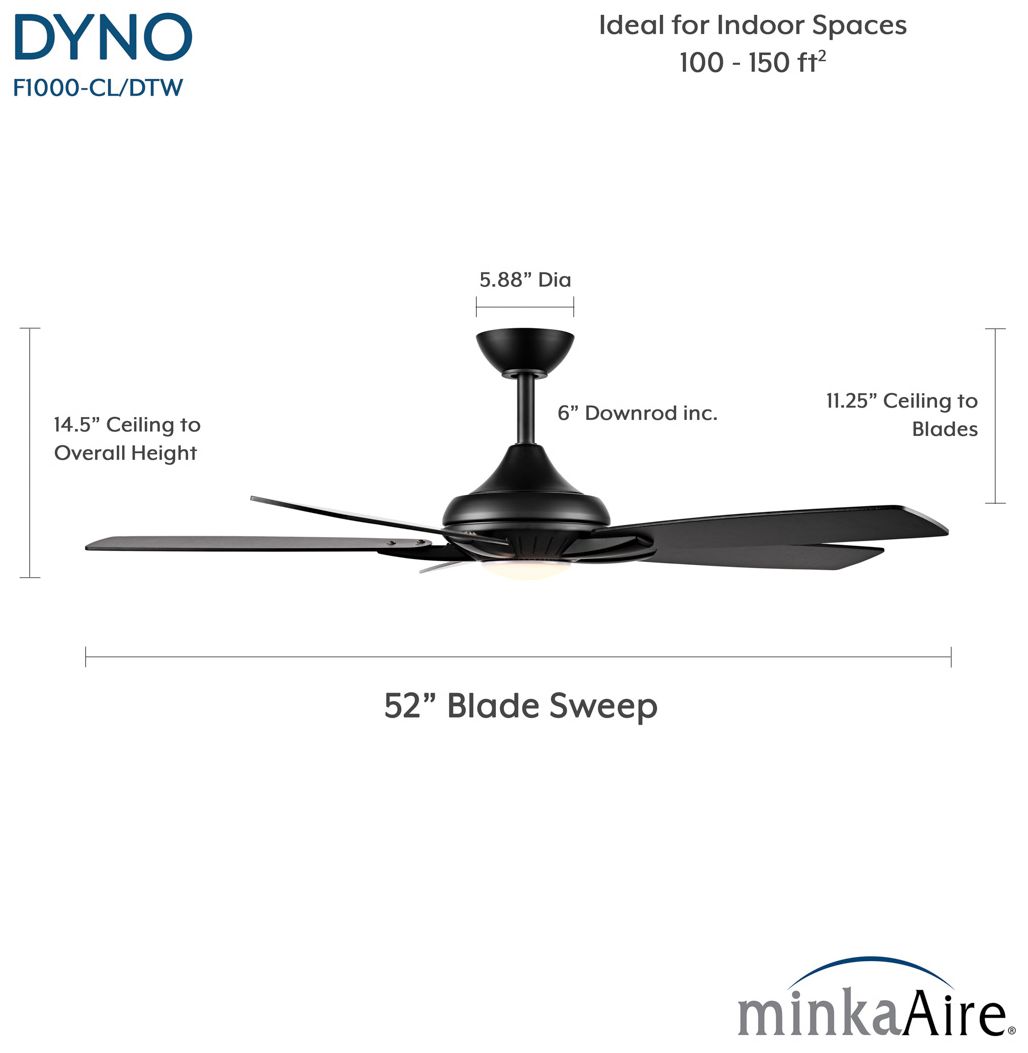 Image 6 Minka-Aire Dyno 52-in LED Coal Black Indoor 5-Blade Ceiling Fan more views