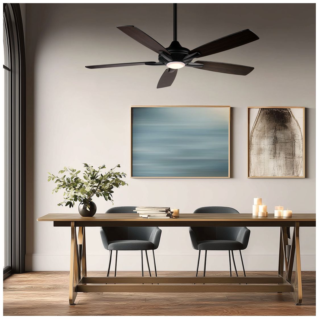 Image 3 Minka-Aire Dyno 52-in LED Coal Black Indoor Ceiling Fan with Remote more views