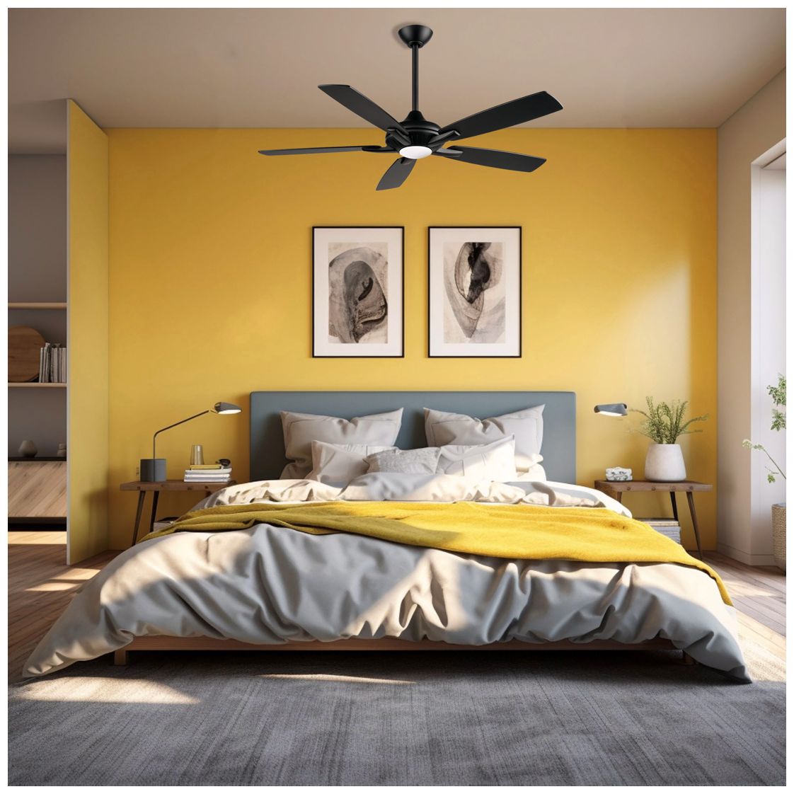 Image 4 Minka-Aire Dyno 52-in LED Coal Black Indoor Ceiling Fan with Remote more views