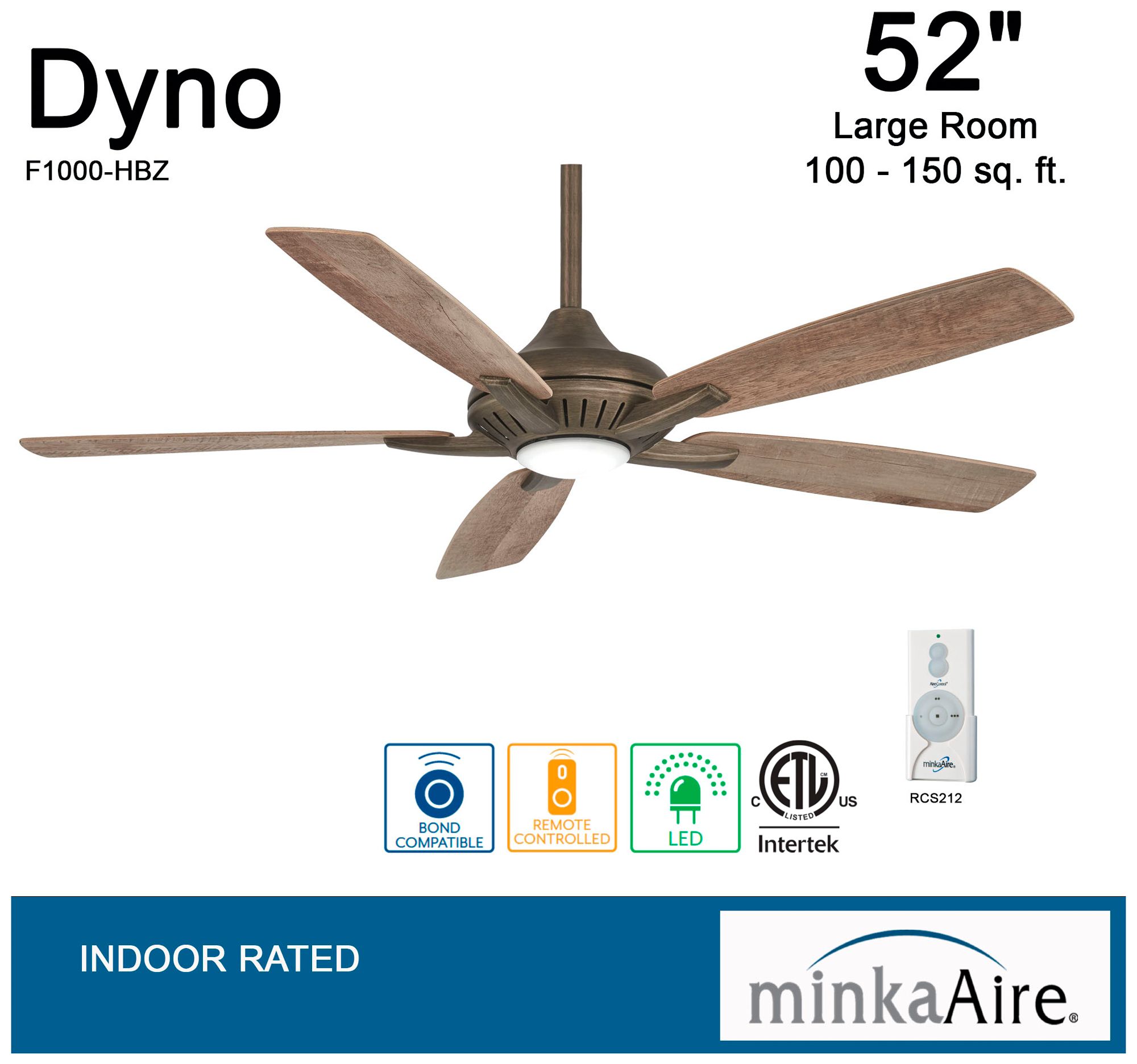 Image 5 Minka Aire Dyno 52-in LED Heirloom Bronze Indoor Ceiling Fan with Remote more views