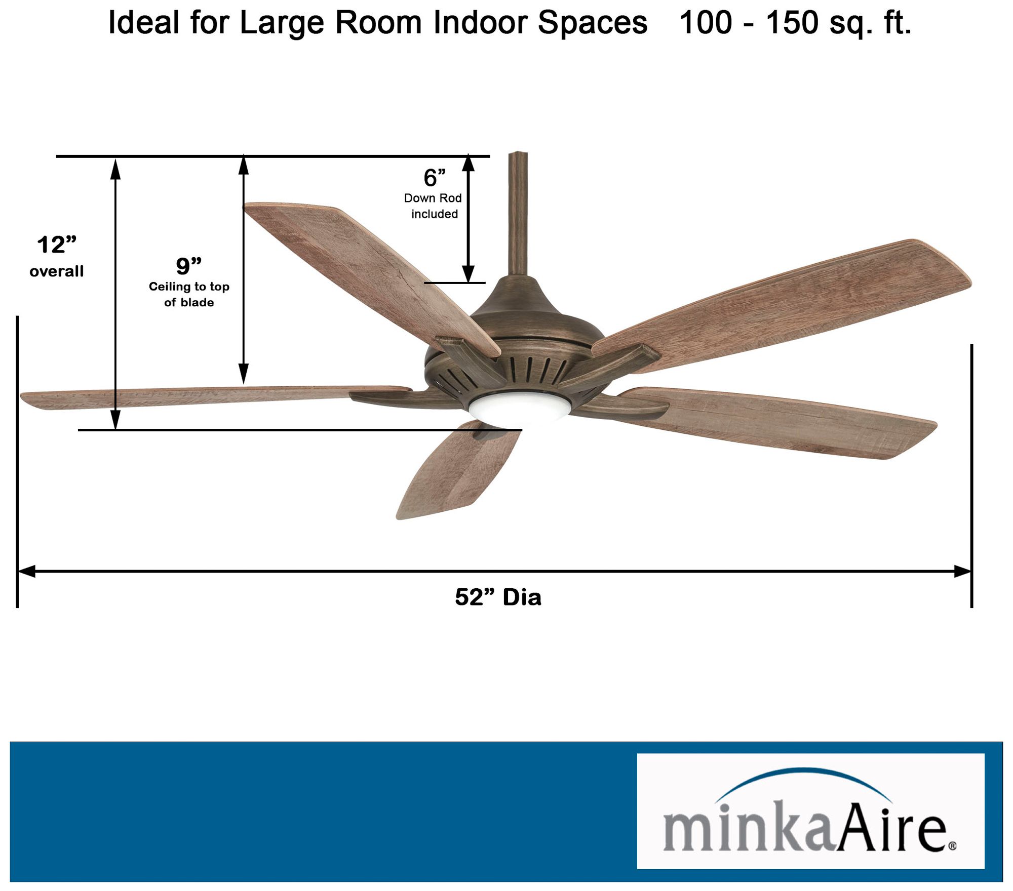 Image 6 Minka Aire Dyno 52-in LED Heirloom Bronze Indoor Ceiling Fan with Remote more views