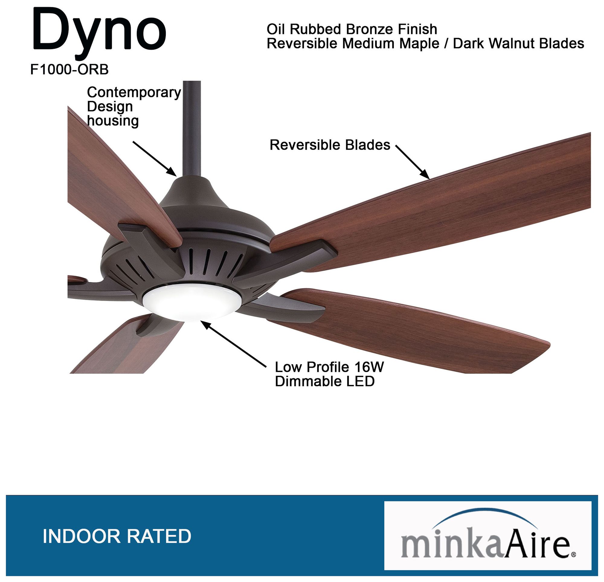 Minka Aire Dyno 52-in LED Oil Rubbed Bronze Indoor Ceiling Fan with Remote