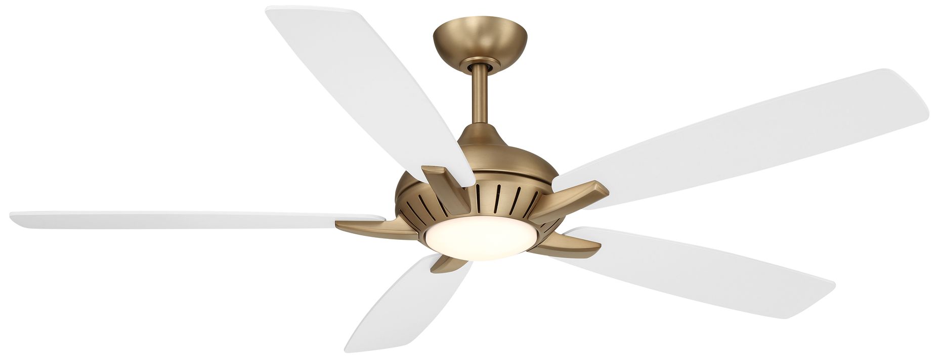 Image 2 Minka-Aire Dyno 60-in LED Brushed Brass and White 5-Blades Ceiling Fan more views