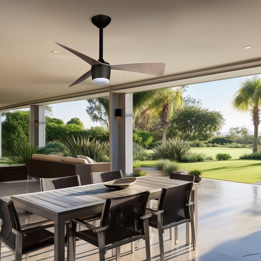 Image 4 Minka-Aire Elavan 36-in LED Dark Bronze Indoor-Outdoor 3-Blade Ceiling Fan more views