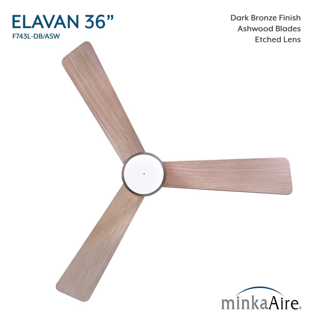 Image 7 Minka-Aire Elavan 36-in LED Dark Bronze Indoor-Outdoor 3-Blade Ceiling Fan more views