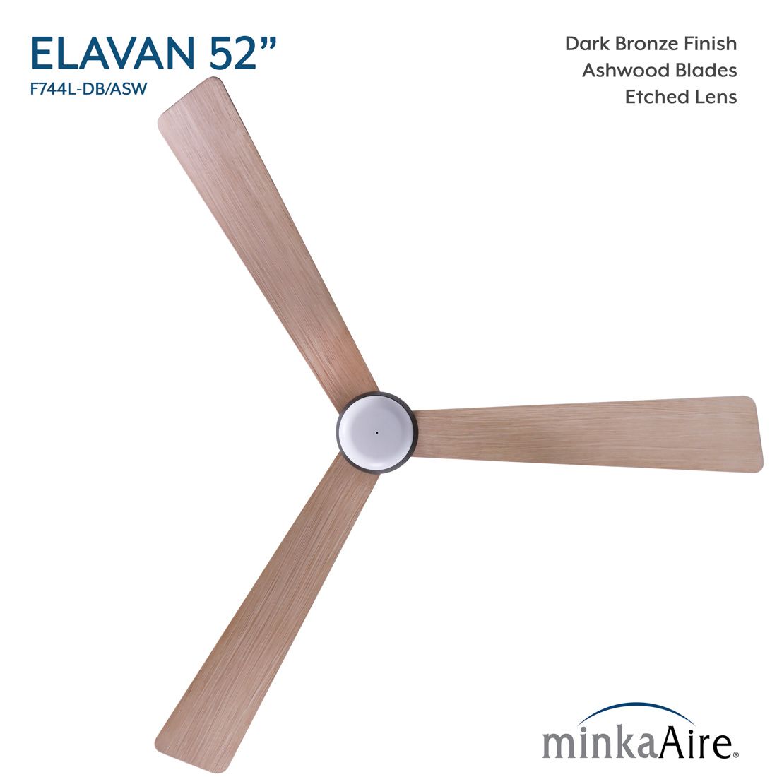Minka-Aire Elavan 52-in LED Dark Bronze Indoor-Outdoor 3-Blade Ceiling Fan