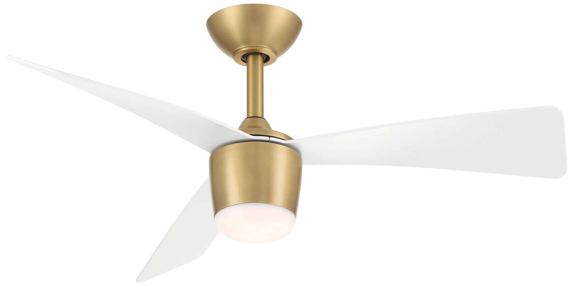 Image 2 Minka-Aire Elevan 36-in LED Brass and White 3-Blades Outdoor Ceiling Fan more views