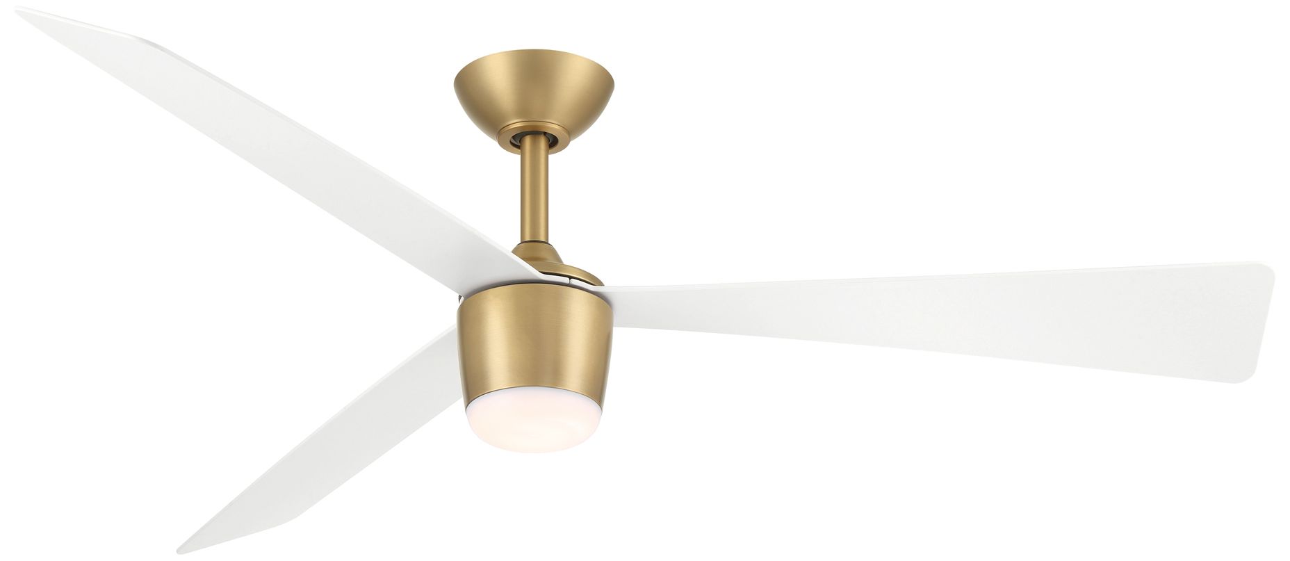 Image 2 Minka-Aire Elevan 52-in LED Brass and White 3-Blades Outdoor Ceiling Fan more views